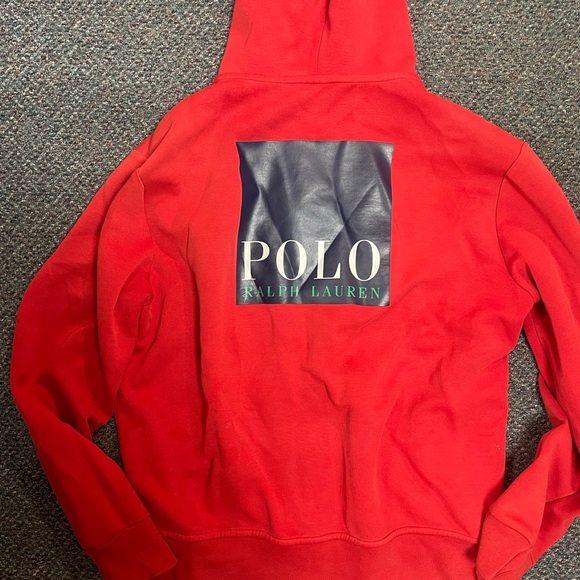 Ralph Lauren Red Zip-Up Hoodie Polo Hoodie - Picture 6 of 6